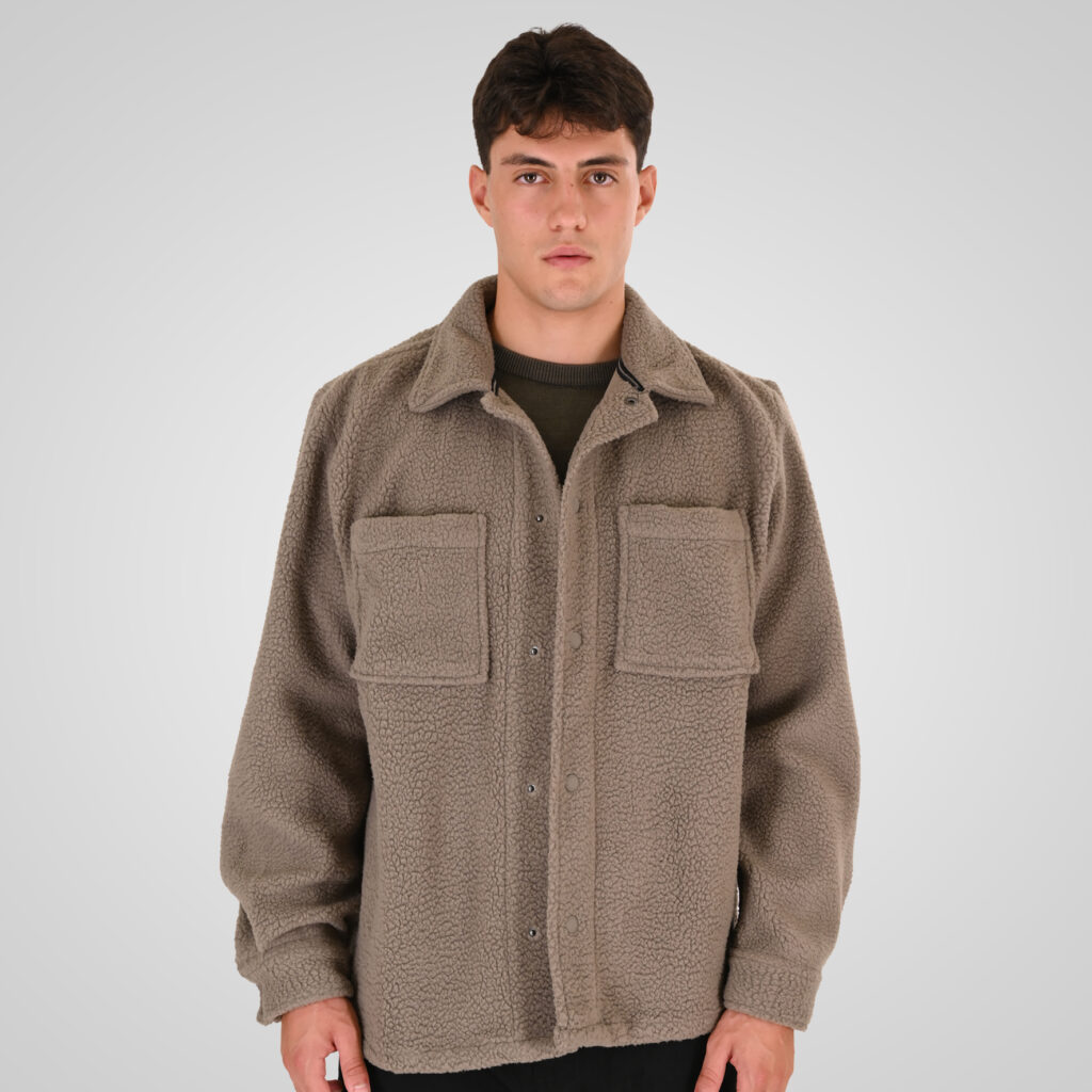 262RFT-7082 SHERPA OVERSHIRT WITH CHEST POCKETS TAUPE