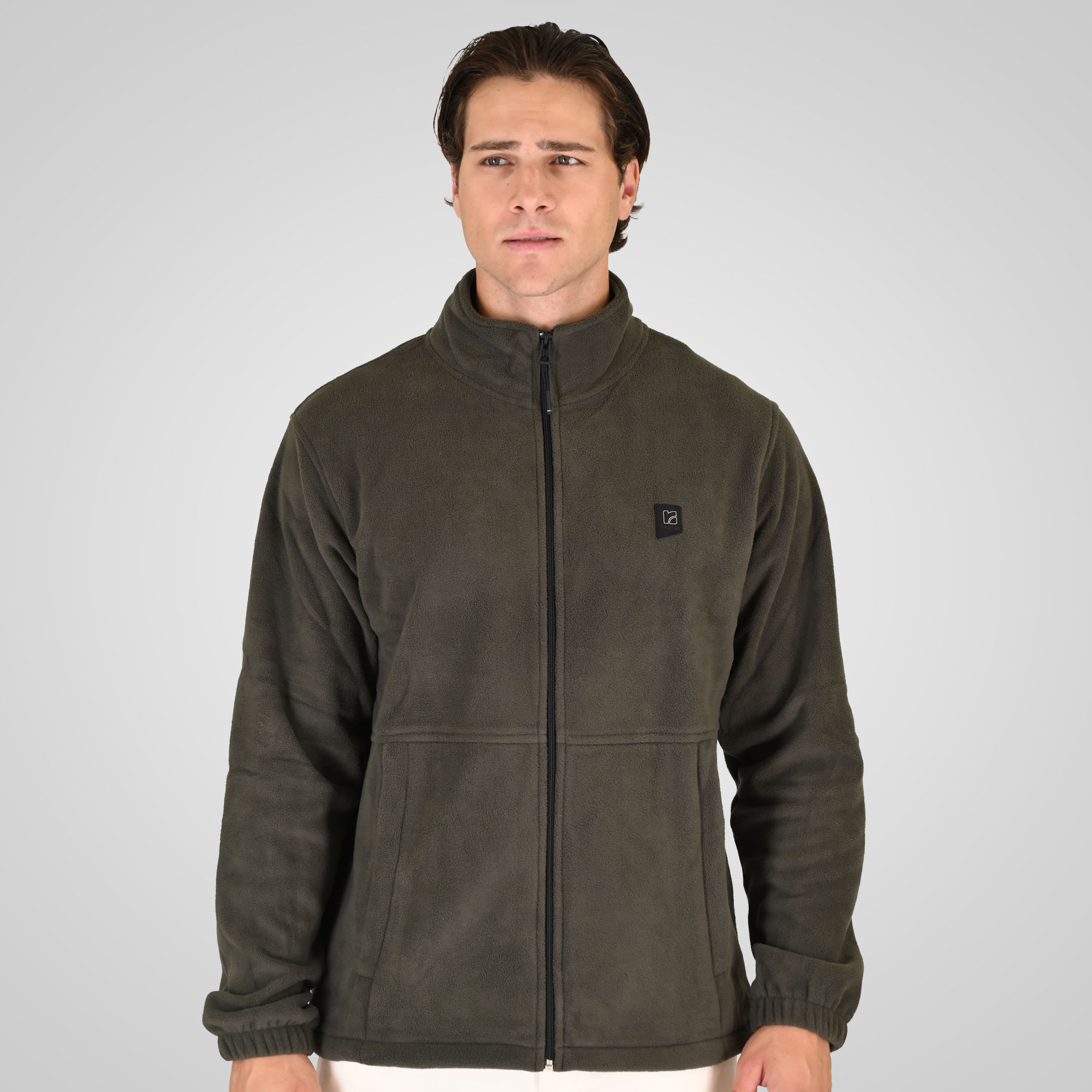 262RFT-7084 POLAR FLEECE FULL ZIP KHAKI - Image 1
