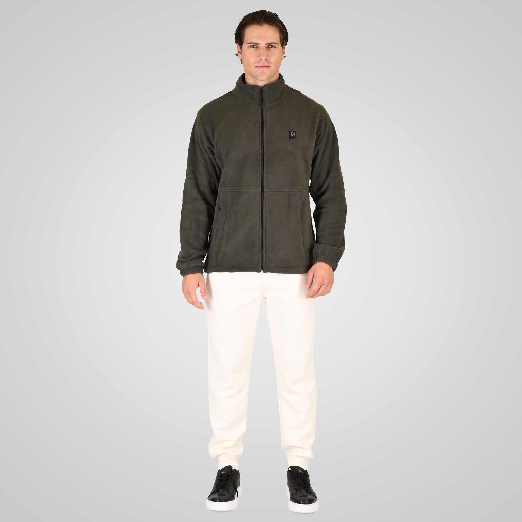 262RFT-7084 POLAR FLEECE FULL ZIP KHAKI - Image 2