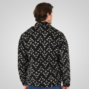 262RFT-7090 SHERPA FLEECE TOP FULL ZIP WITH ALL OVER PRINT AND POCKETS BLACK - Image 4