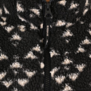 262RFT-7090 SHERPA FLEECE TOP FULL ZIP WITH ALL OVER PRINT AND POCKETS BLACK - Image 6