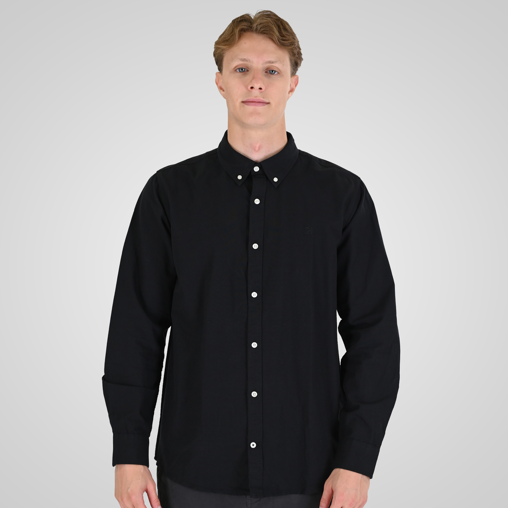 262RGS-5205 OXFORD SHIRTS WITH DENSE EMBROIDERY BLACK - Image 1