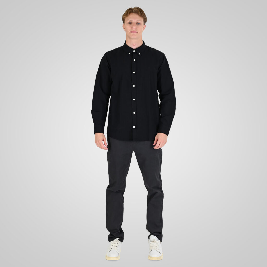 262RGS-5205 OXFORD SHIRTS WITH DENSE EMBROIDERY BLACK