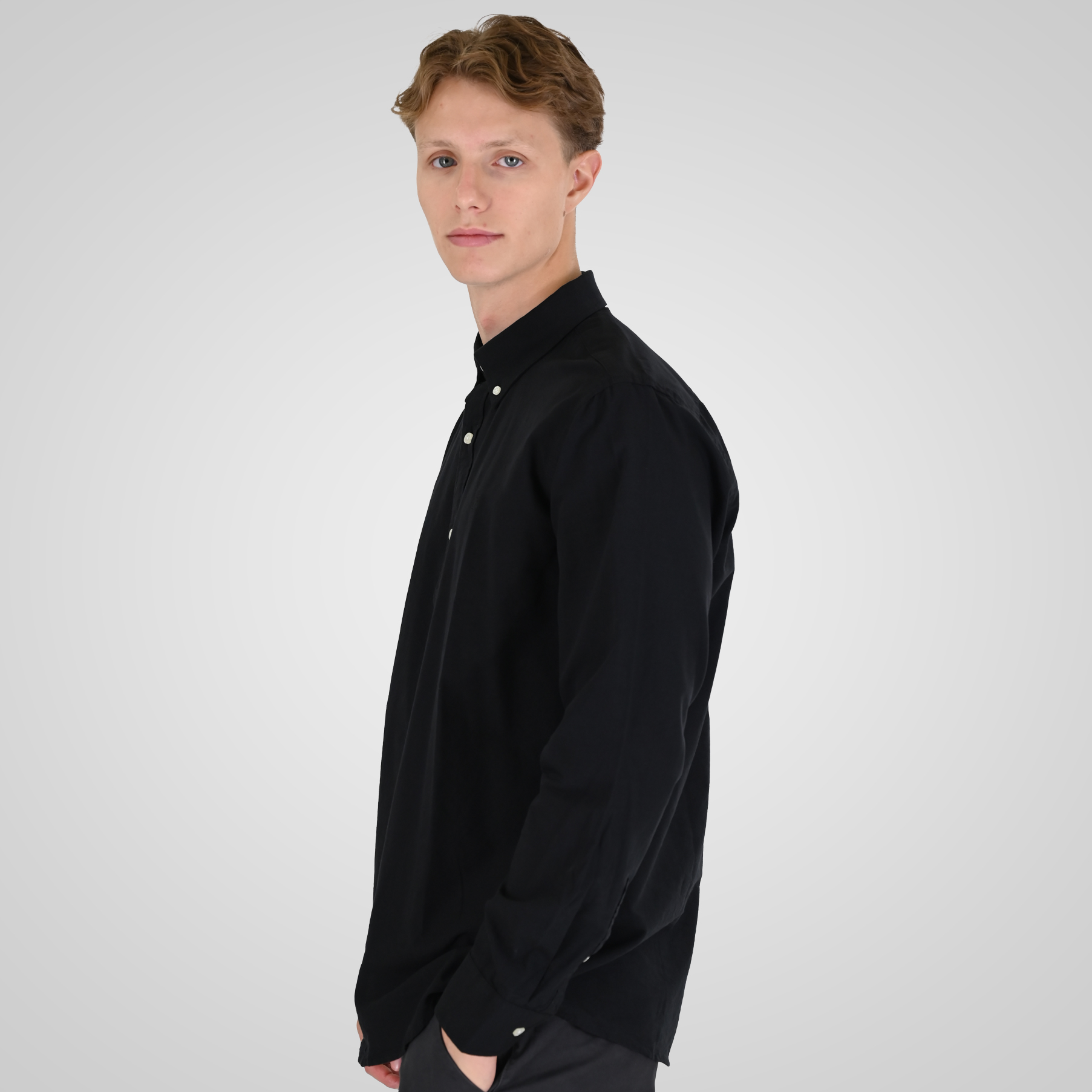 262RGS-5205 OXFORD SHIRTS WITH DENSE EMBROIDERY BLACK - Image 3
