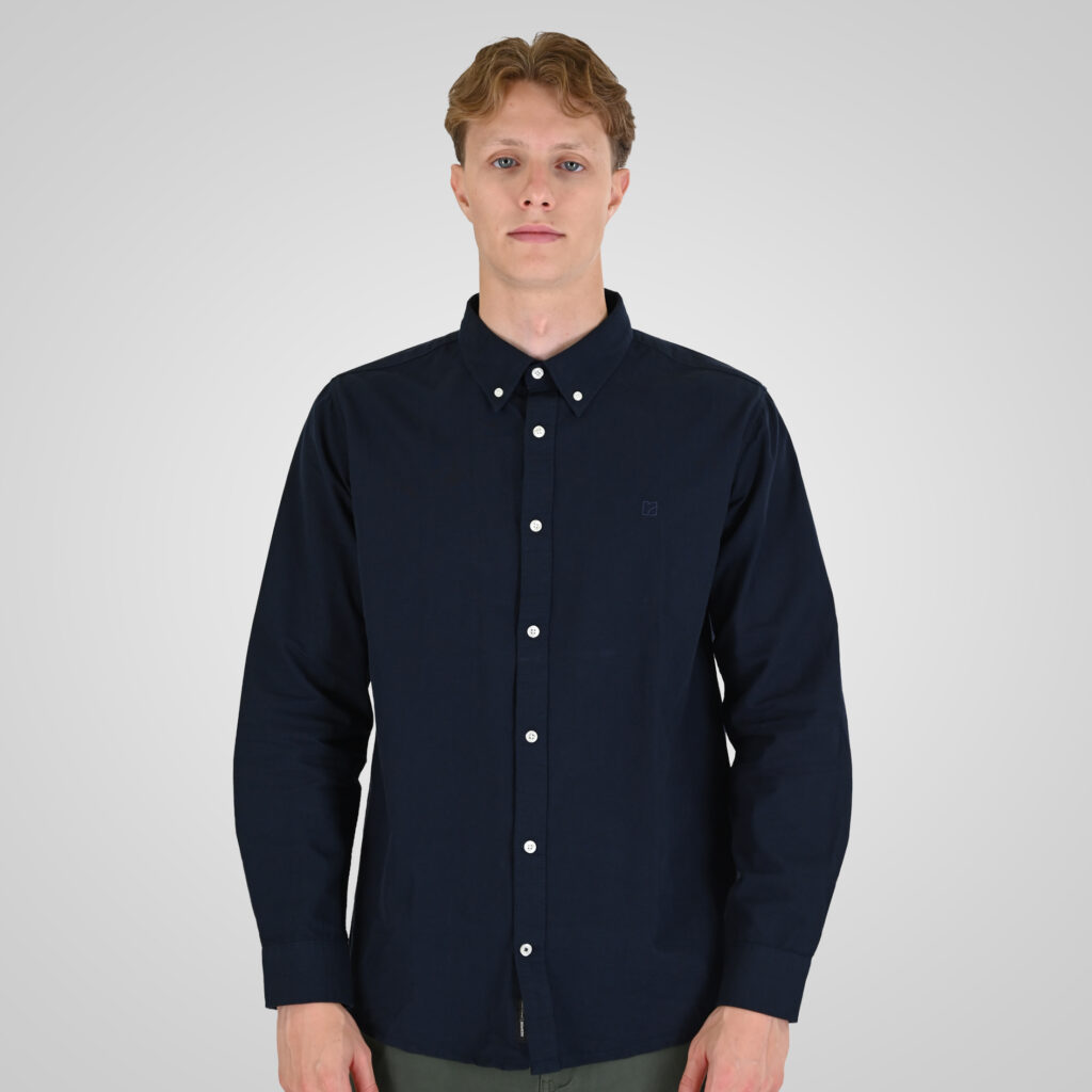 262RGS-5205 OXFORD SHIRTS WITH DENSE EMBROIDERY BLUE MELANGE