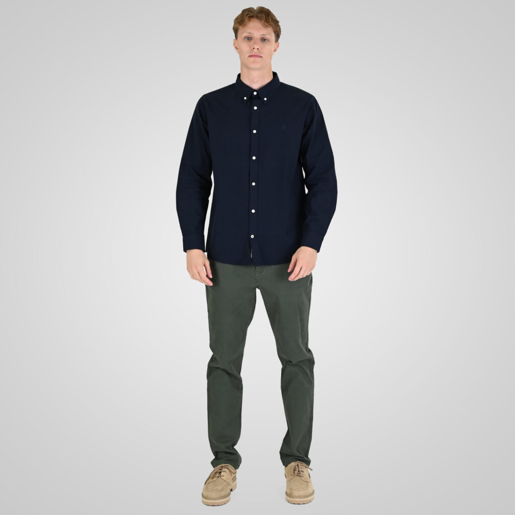 262RGS-5205 OXFORD SHIRTS WITH DENSE EMBROIDERY BLUE MELANGE