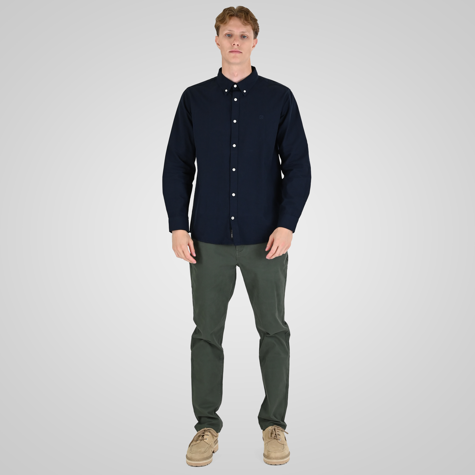 262RGS-5205 OXFORD SHIRTS WITH DENSE EMBROIDERY BLUE MELANGE - Image 2