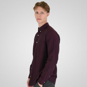 262RGS-5205 OXFORD SHIRTS WITH DENSE EMBROIDERY BORDEAUX MELANGE - Image 3