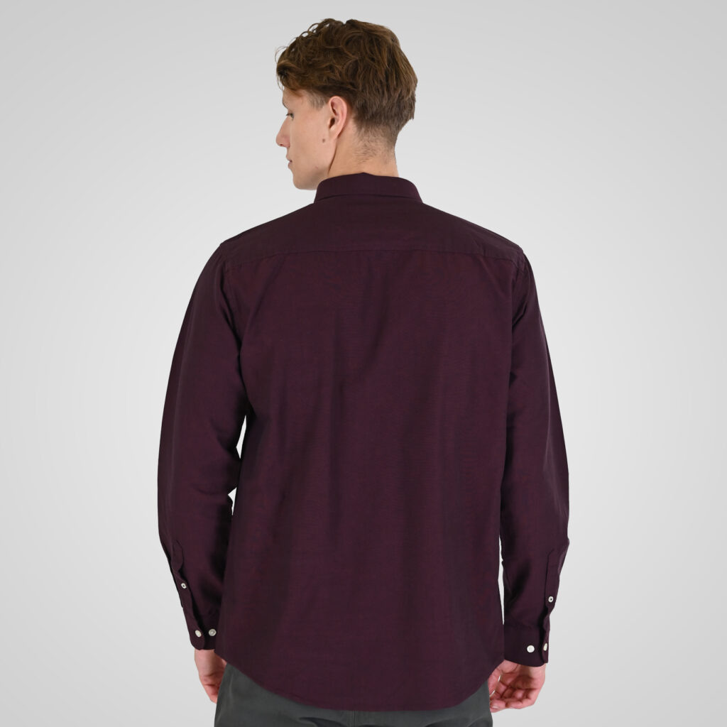 262RGS-5205 OXFORD SHIRTS WITH DENSE EMBROIDERY BORDEAUX MELANGE