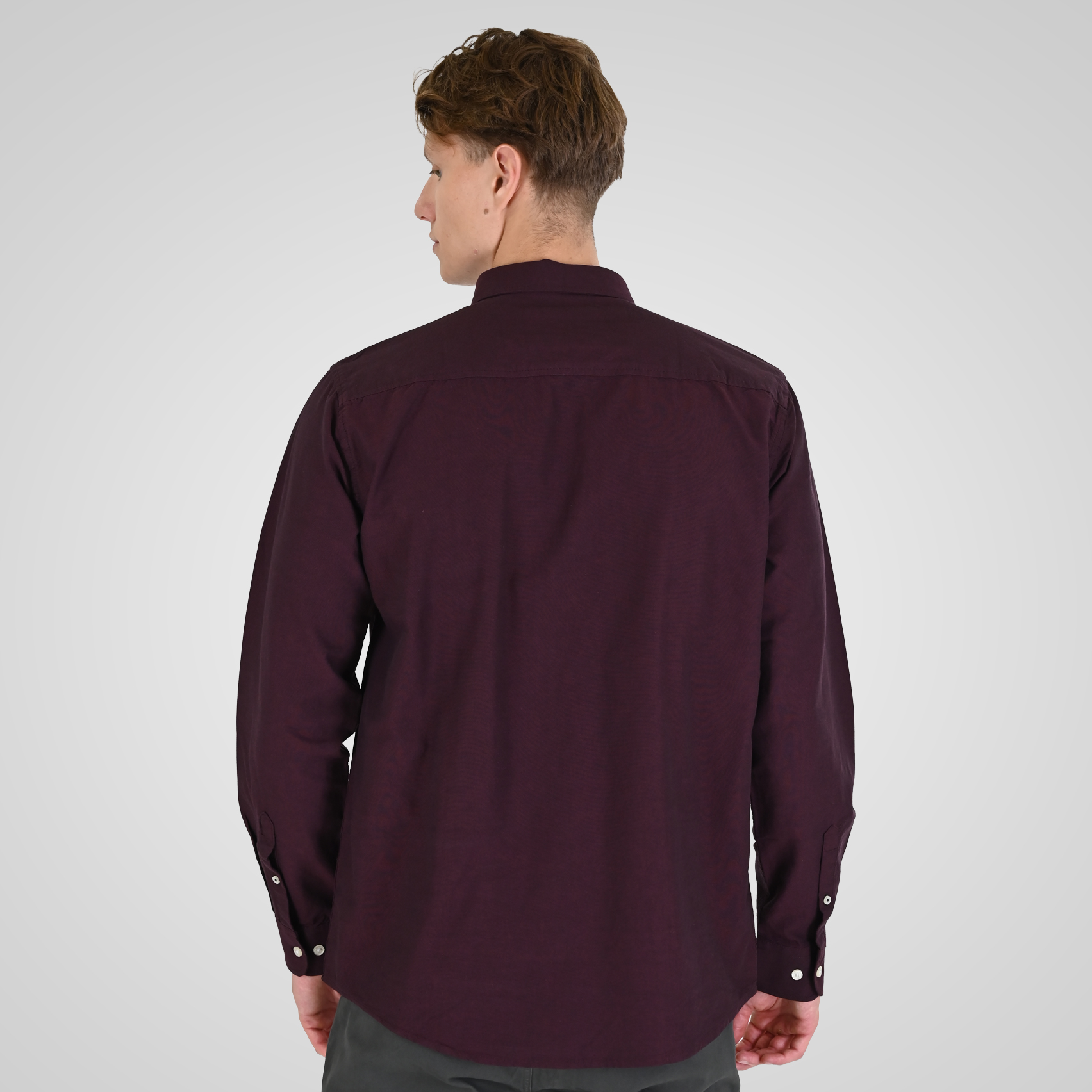 262RGS-5205 OXFORD SHIRTS WITH DENSE EMBROIDERY BORDEAUX MELANGE - Image 4