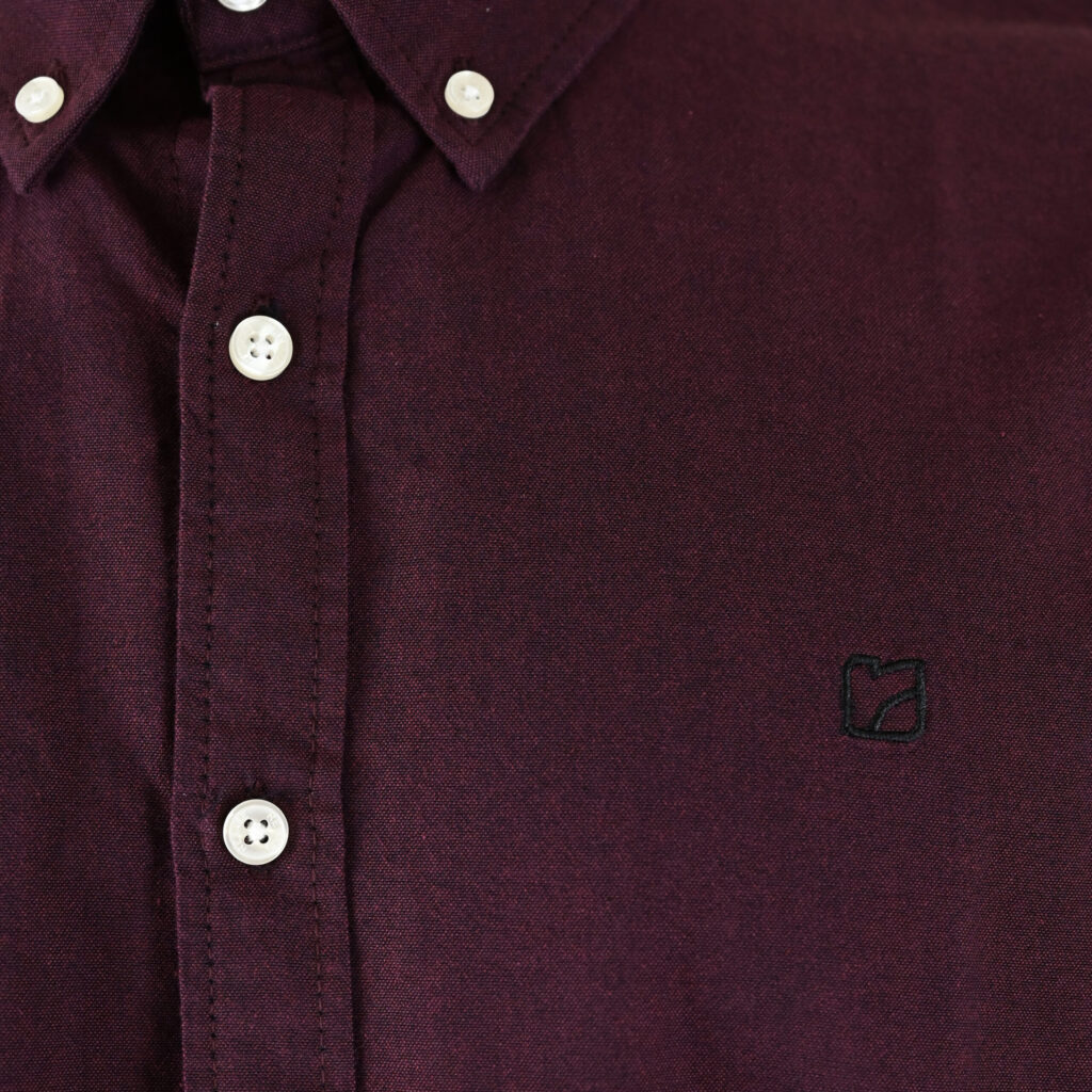 262RGS-5205 OXFORD SHIRTS WITH DENSE EMBROIDERY BORDEAUX MELANGE