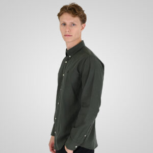 262RGS-5205 OXFORD SHIRTS WITH DENSE EMBROIDERY DK KHAKI MELANGE - Image 3