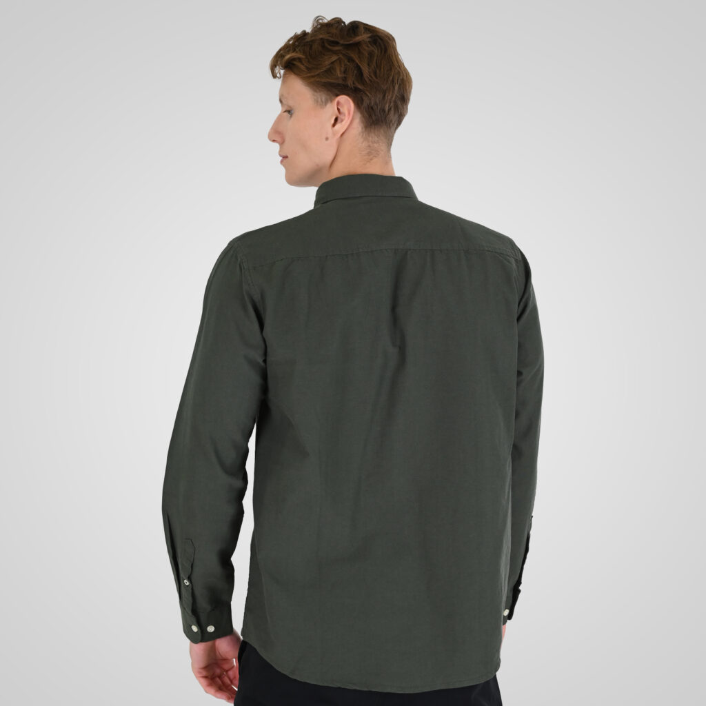 262RGS-5205 OXFORD SHIRTS WITH DENSE EMBROIDERY DK KHAKI MELANGE