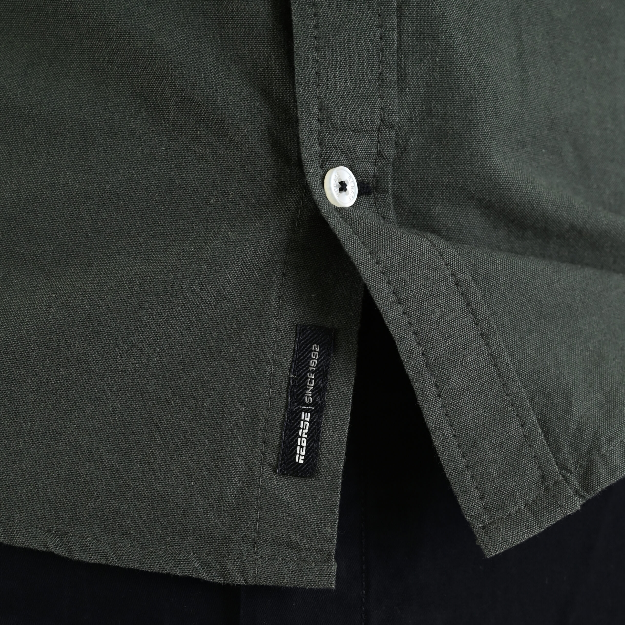 262RGS-5205 OXFORD SHIRTS WITH DENSE EMBROIDERY DK KHAKI MELANGE - Image 6