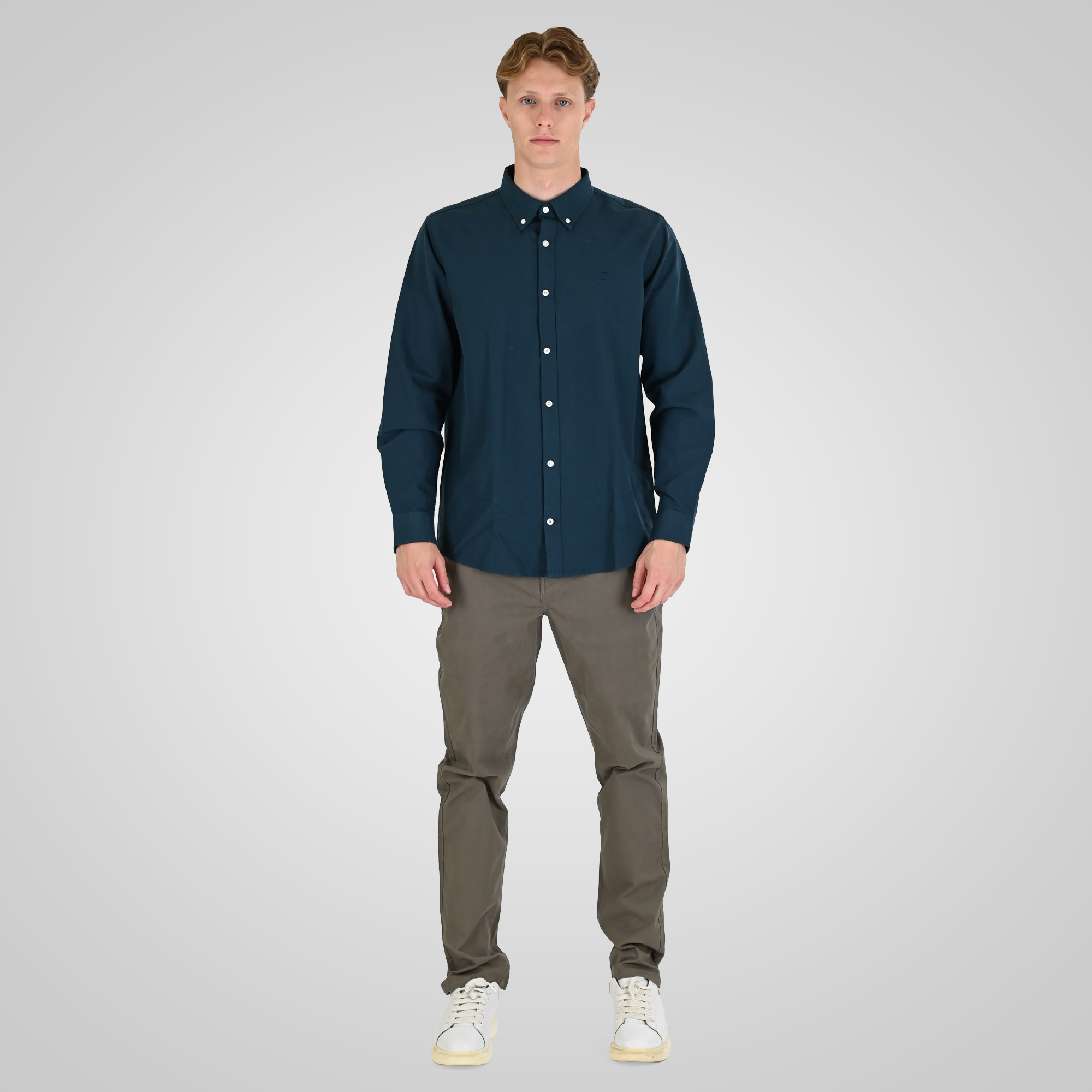 262RGS-5205 OXFORD SHIRTS WITH DENSE EMBROIDERY DK TEAL - Image 2