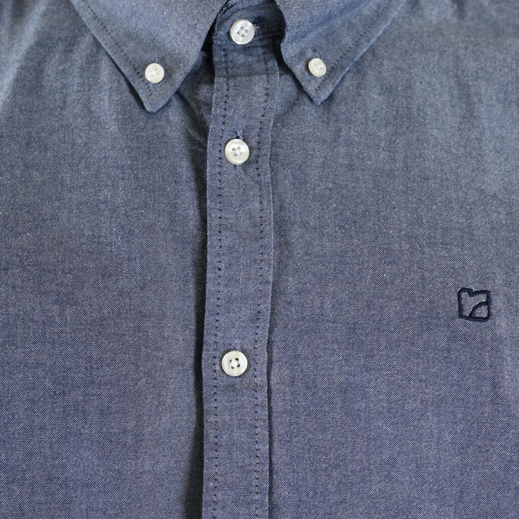 262RGS-5205 OXFORD SHIRTS WITH DENSE EMBROIDERY OXFORD BLUE MELANGE