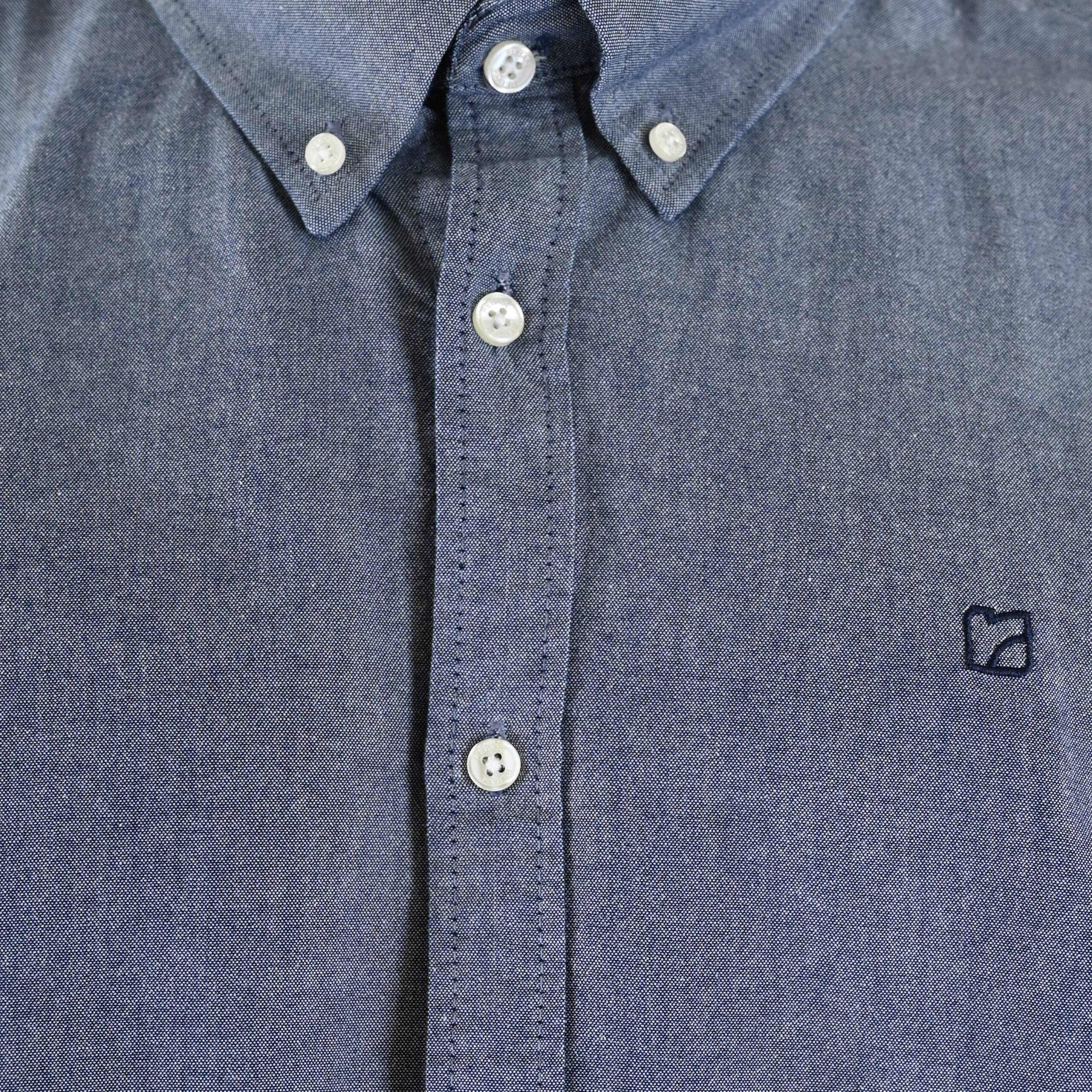 262RGS-5205 OXFORD SHIRTS WITH DENSE EMBROIDERY OXFORD BLUE MELANGE - Image 5