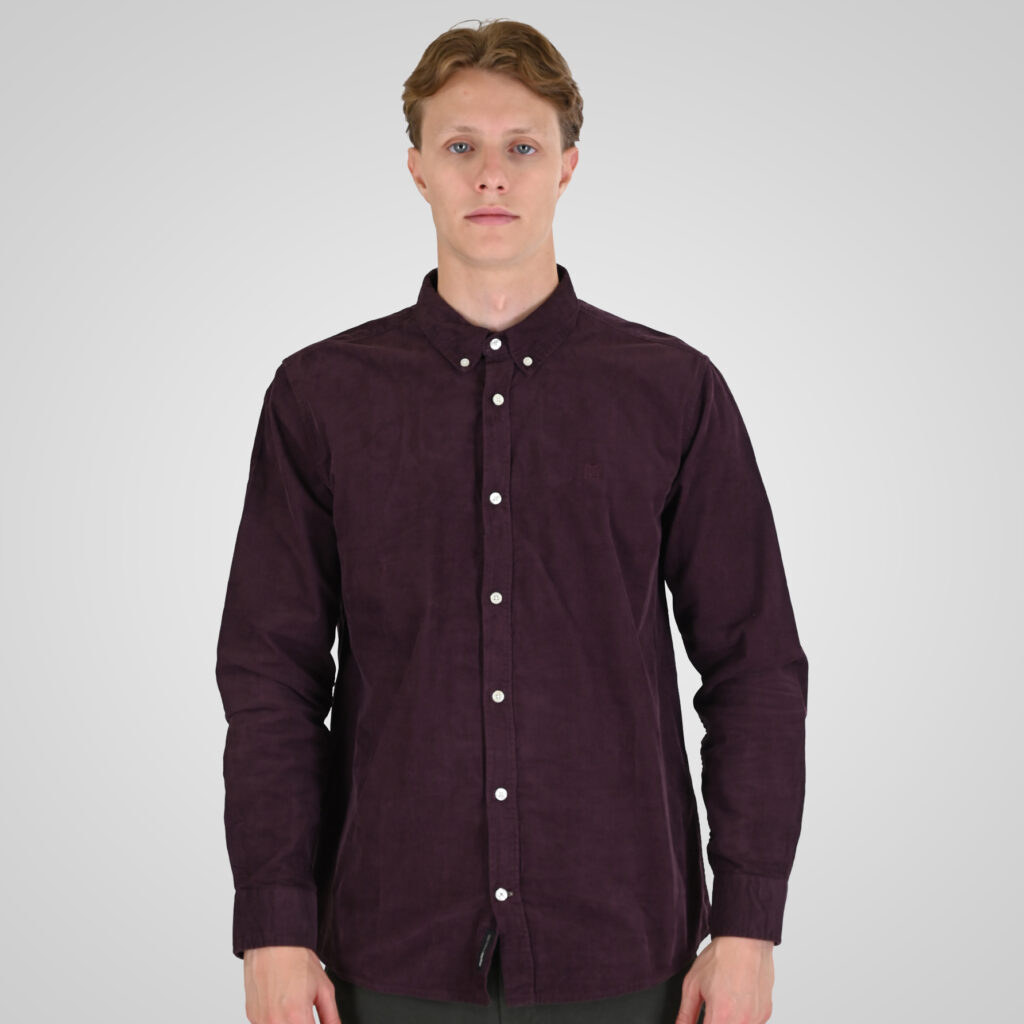 262RGS-5206 SHIRTS WITH DENSE EMBROIDERY (BABY CORDUROY) AUBERGINE