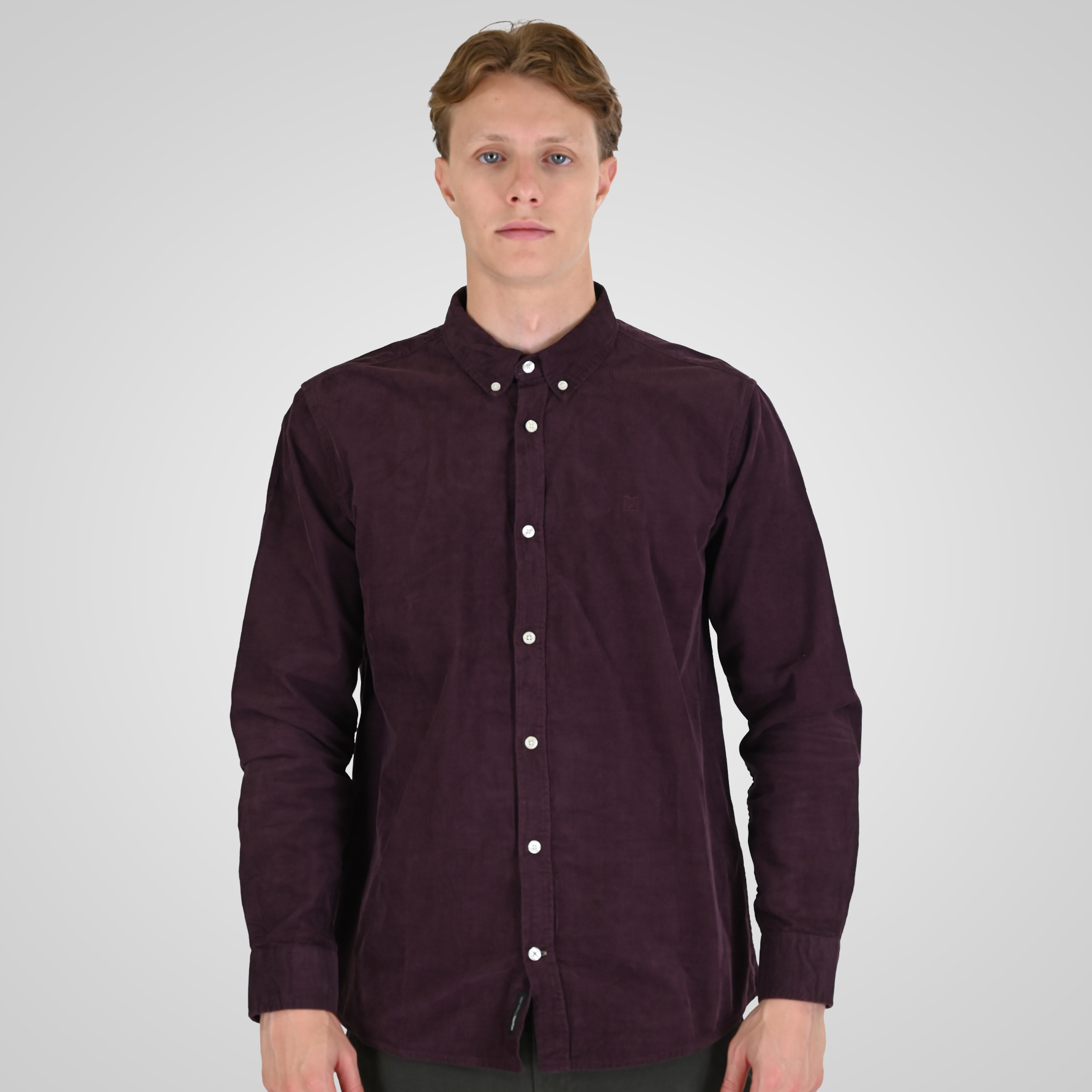 262RGS-5206 SHIRTS WITH DENSE EMBROIDERY (BABY CORDUROY) AUBERGINE - Image 1