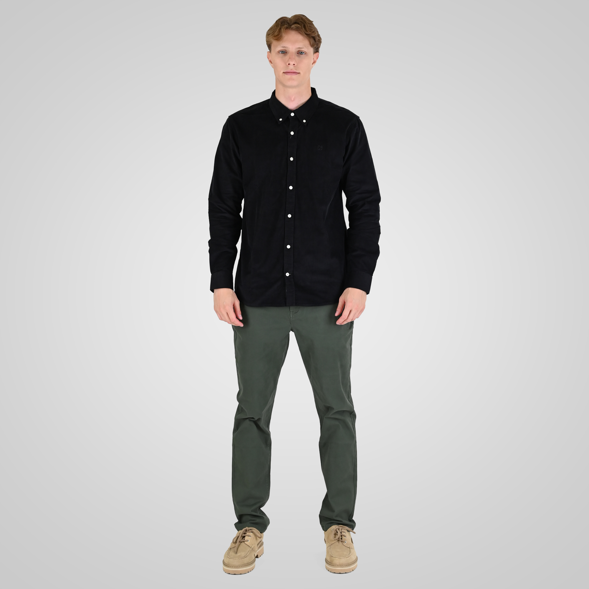 262RGS-5206 SHIRTS WITH DENSE EMBROIDERY (BABY CORDUROY) BLACK - Image 2