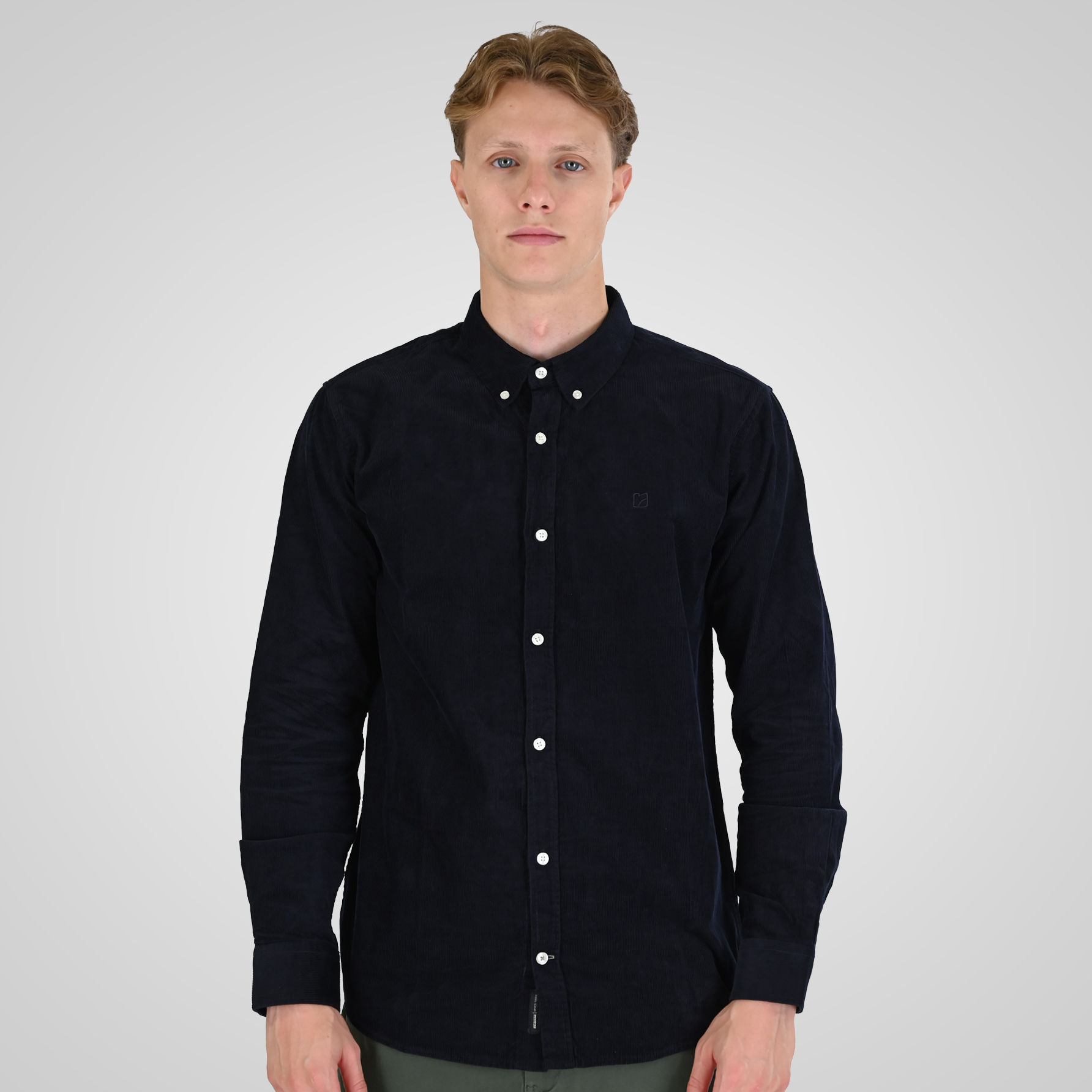 262RGS-5206 SHIRTS WITH DENSE EMBROIDERY (BABY CORDUROY) DK MARINE - Image 1