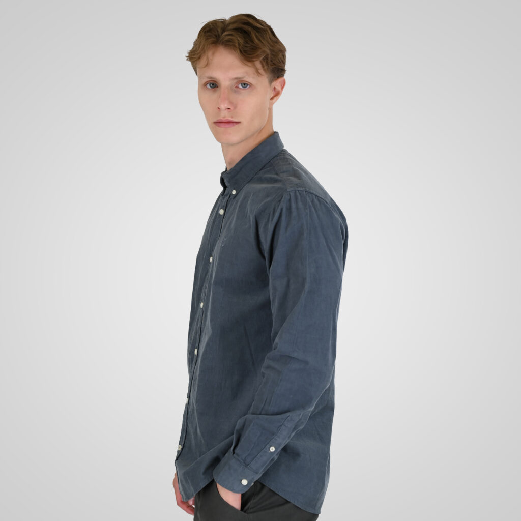 262RGS-5206 SHIRTS WITH DENSE EMBROIDERY (BABY CORDUROY) DUSTY BLUE