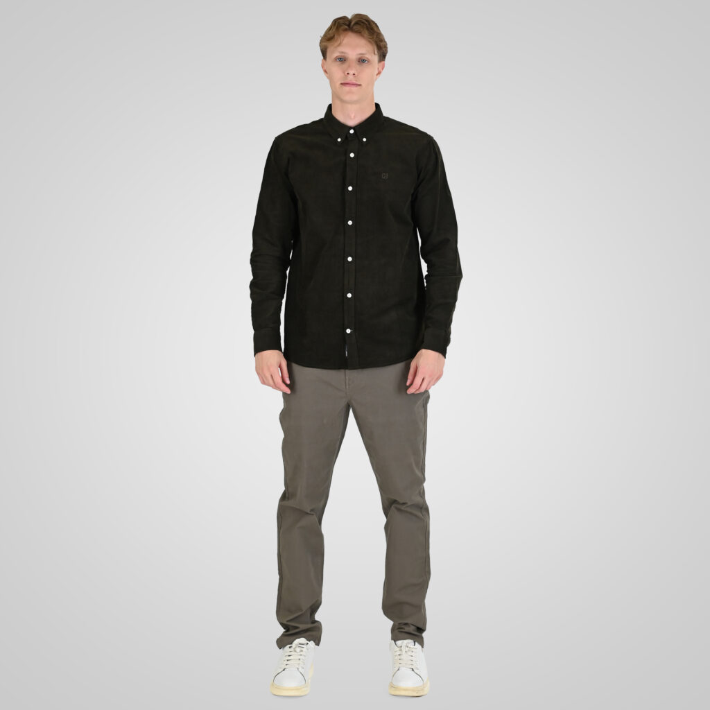 262RGS-5206 SHIRTS WITH DENSE EMBROIDERY (BABY CORDUROY) KHAKI