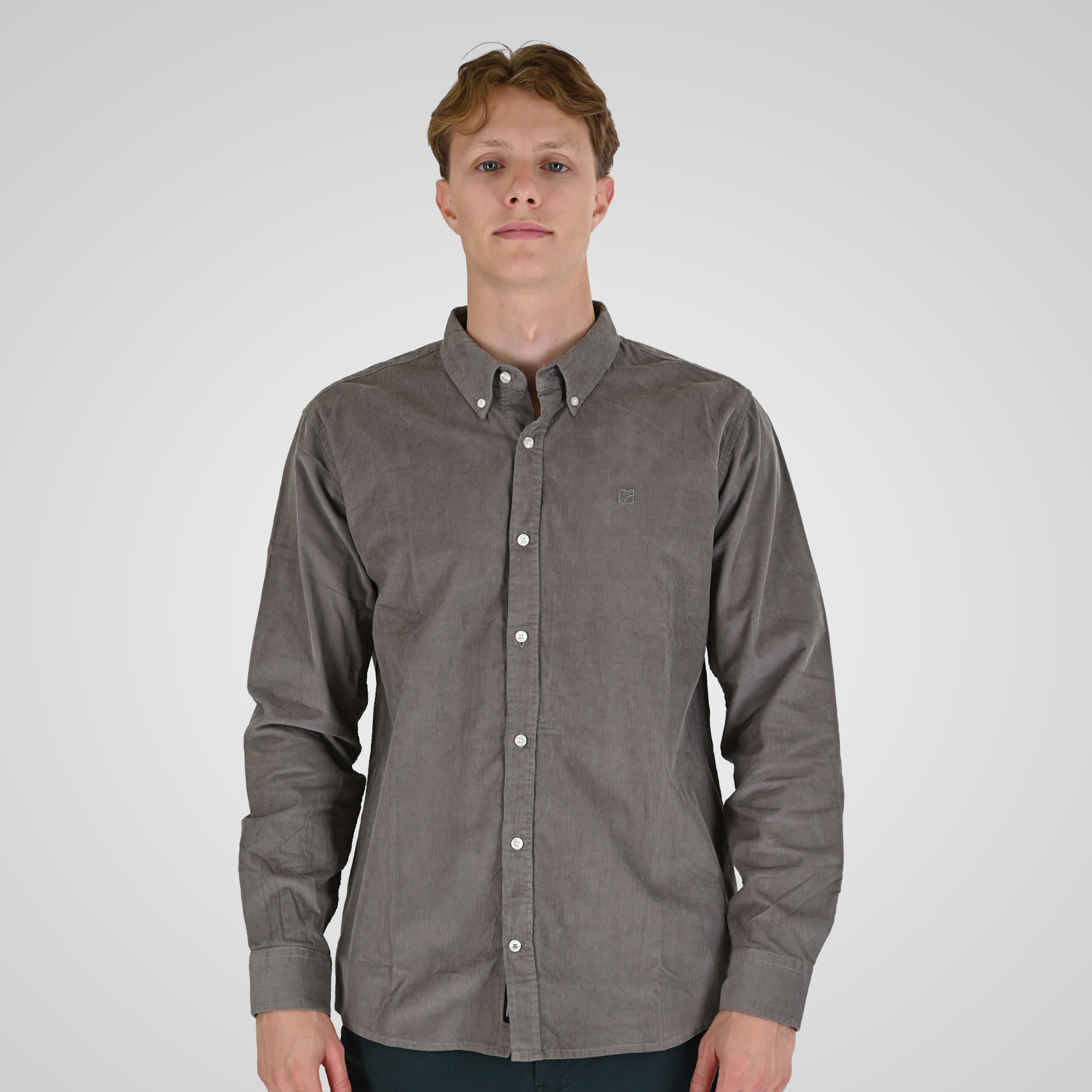 262RGS-5206 SHIRTS WITH DENSE EMBROIDERY (BABY CORDUROY) SMOKE - Image 1