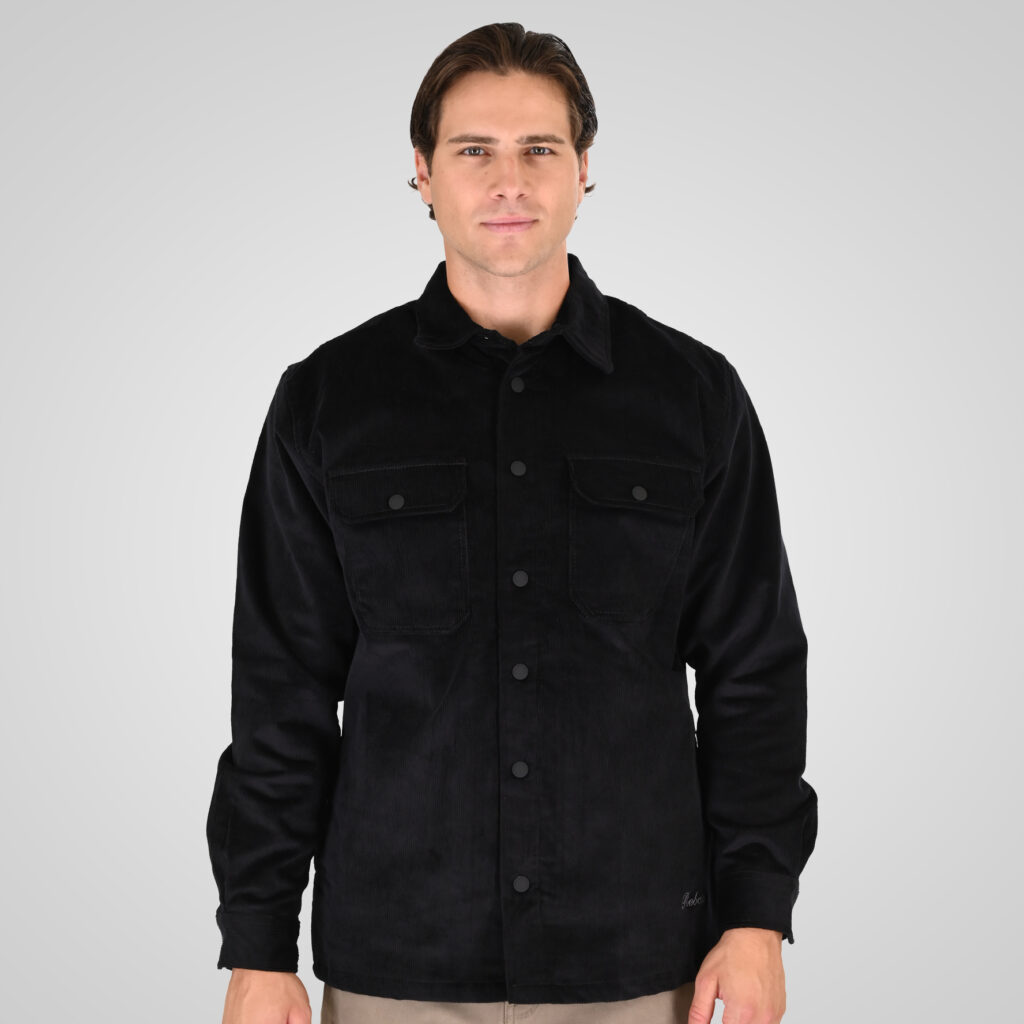 262RGS-5207 OVERSHIRTS WITH LIGHT PADDING (HEAVY CORDUROY) BLACK