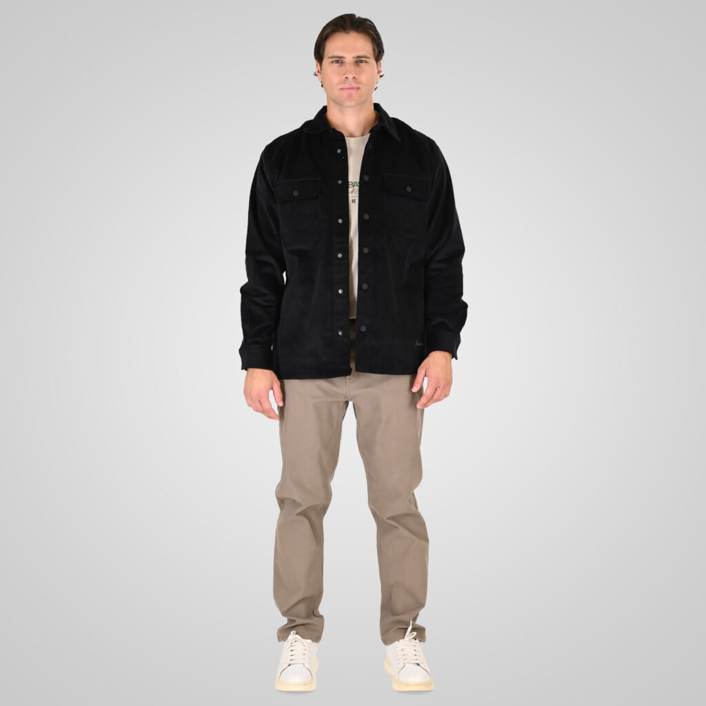 262RGS-5207 OVERSHIRTS WITH LIGHT PADDING (HEAVY CORDUROY) BLACK