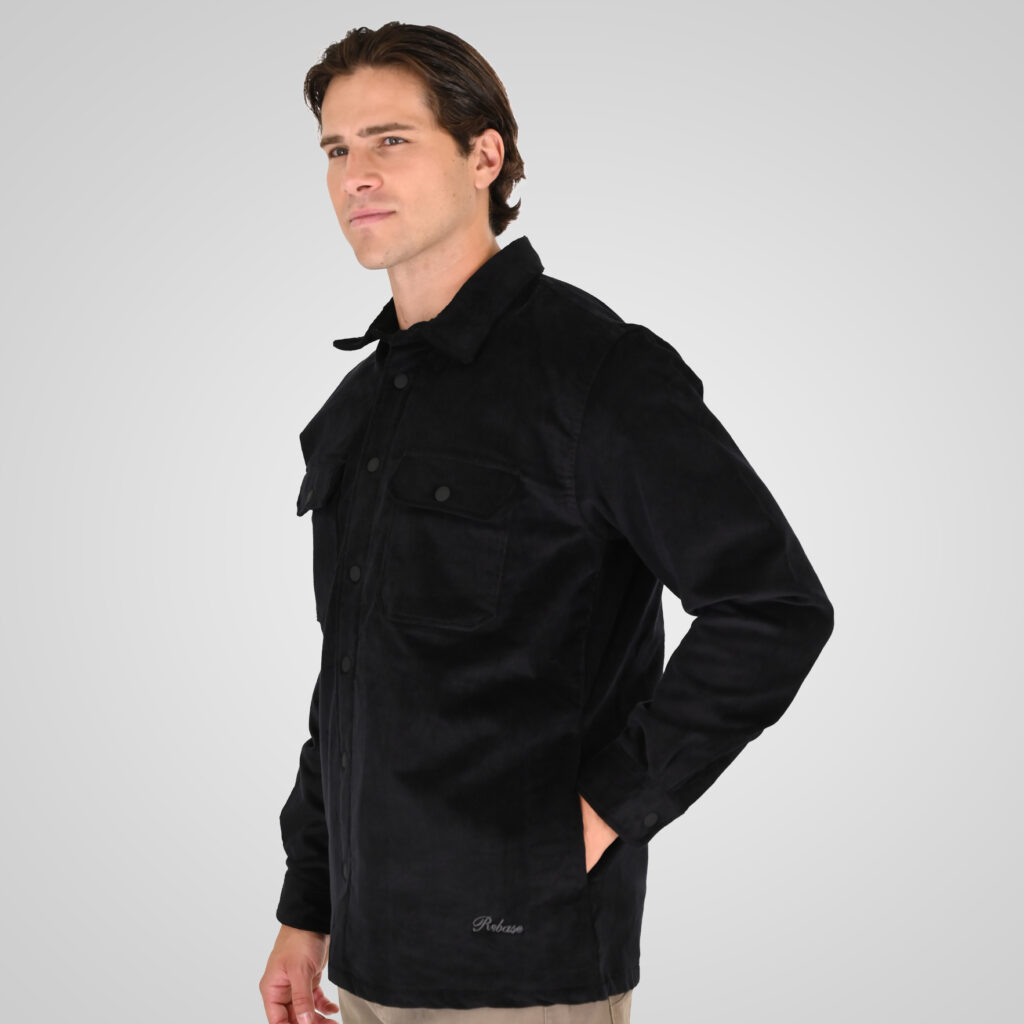 262RGS-5207 OVERSHIRTS WITH LIGHT PADDING (HEAVY CORDUROY) BLACK