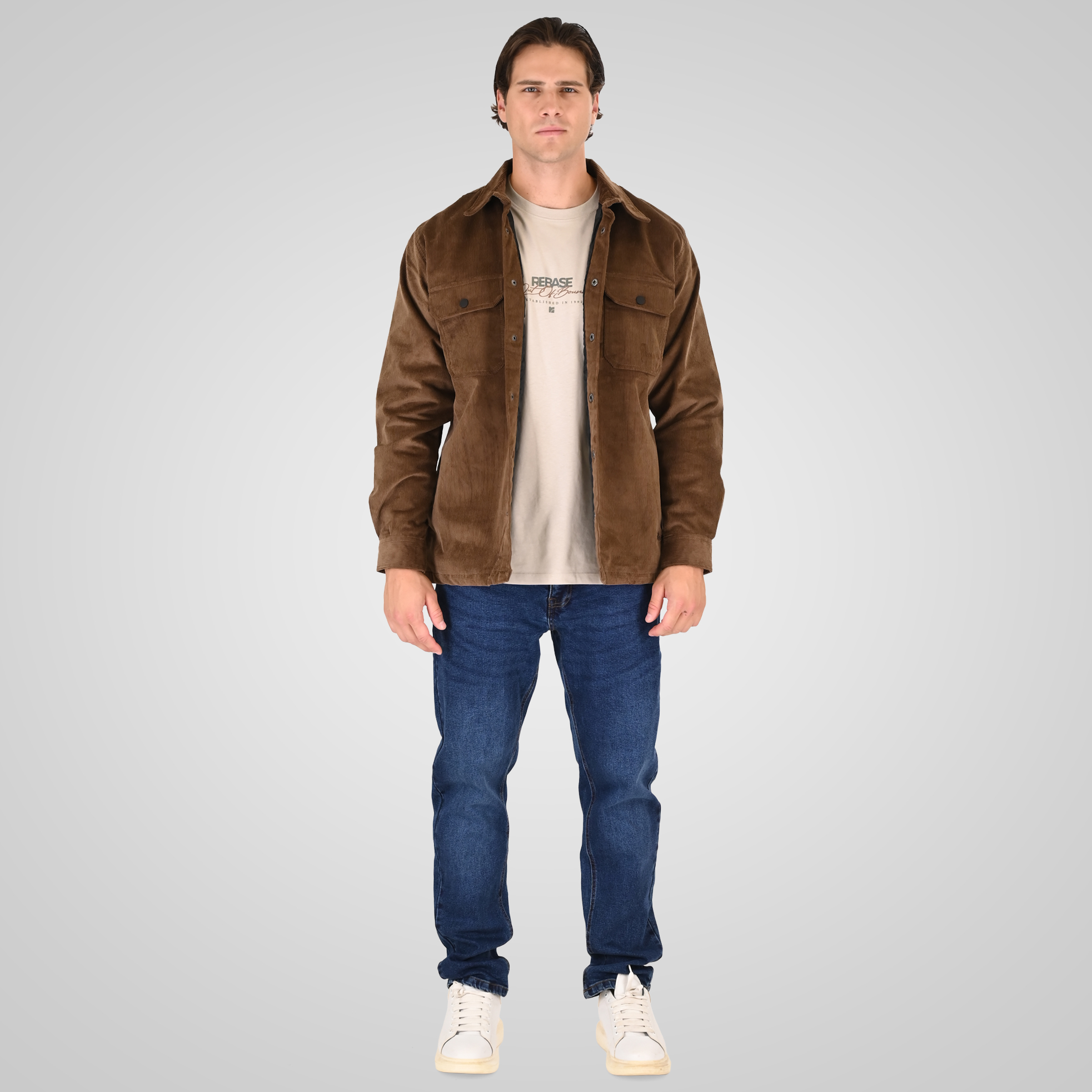 262RGS-5207 OVERSHIRTS WITH LIGHT PADDING (HEAVY CORDUROY) CAMEL - Image 2
