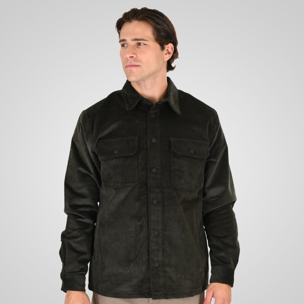 262RGS-5207 OVERSHIRTS WITH LIGHT PADDING (HEAVY CORDUROY) DK OLIVE