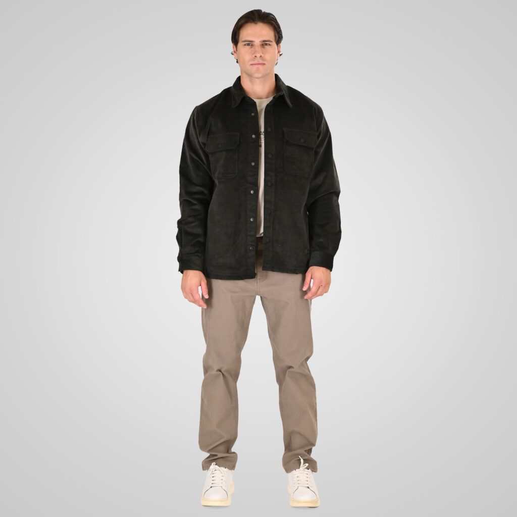 262RGS-5207 OVERSHIRTS WITH LIGHT PADDING (HEAVY CORDUROY) DK OLIVE