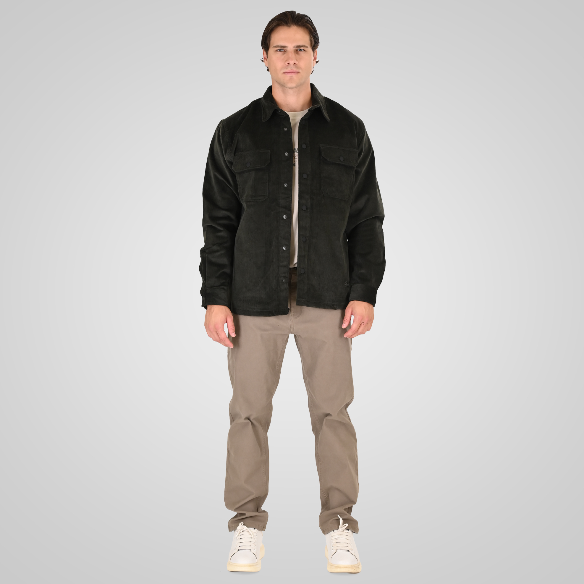 262RGS-5207 OVERSHIRTS WITH LIGHT PADDING (HEAVY CORDUROY) DK OLIVE - Image 2