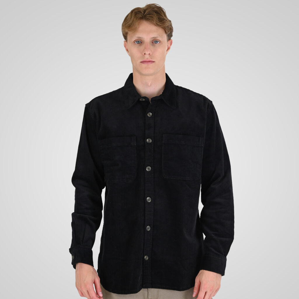 262RGS-5208 SHIRTS WITH CHEST POCKETS (HEAVY CORDUROY) (RELAXED FIT) BLACK