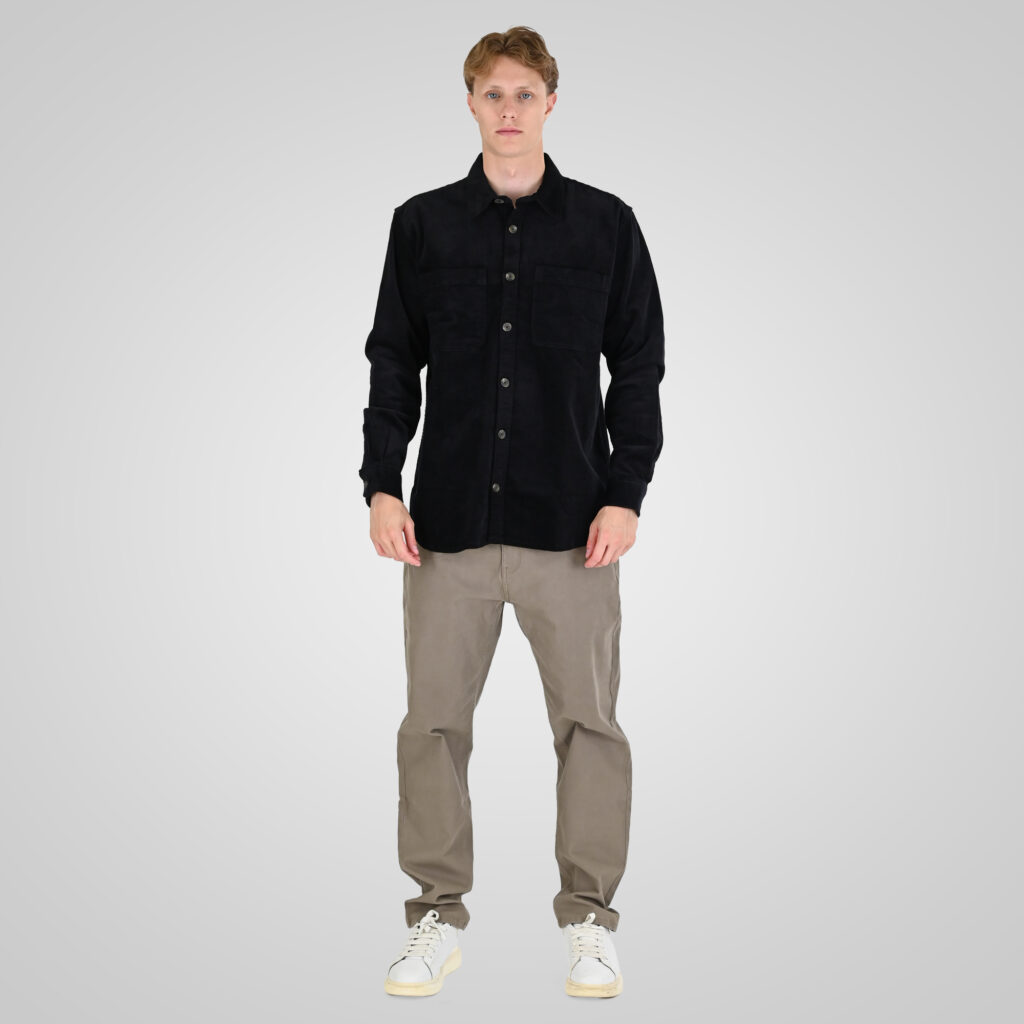 262RGS-5208 SHIRTS WITH CHEST POCKETS (HEAVY CORDUROY) (RELAXED FIT) BLACK