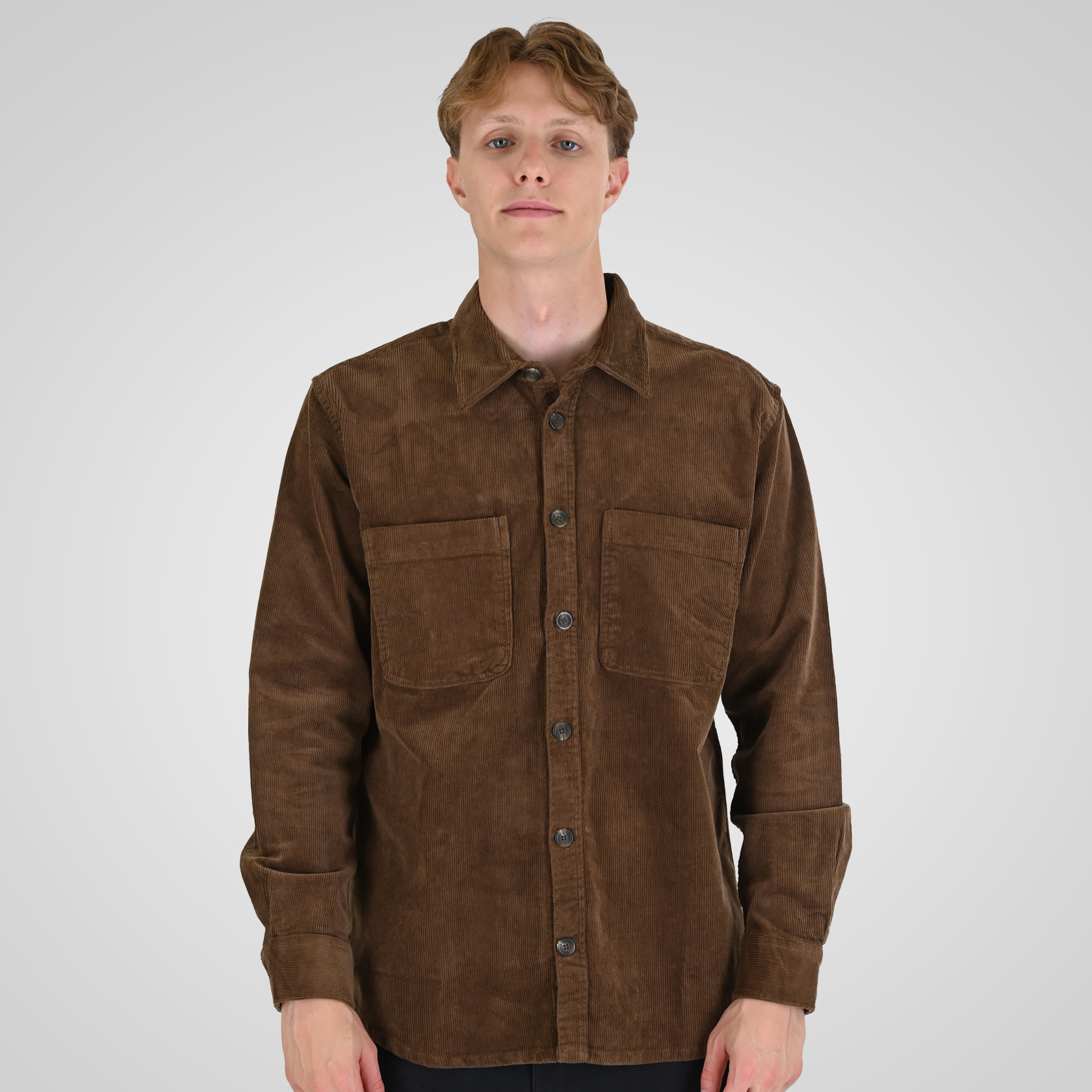 262RGS-5208 SHIRTS WITH CHEST POCKETS (HEAVY CORDUROY) (RELAXED FIT) CAMEL - Image 1