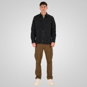 262RGS-5210 OVERSHIRTS (RELAXED FIT) (TWILL FABRIC) BLACK - Image 2