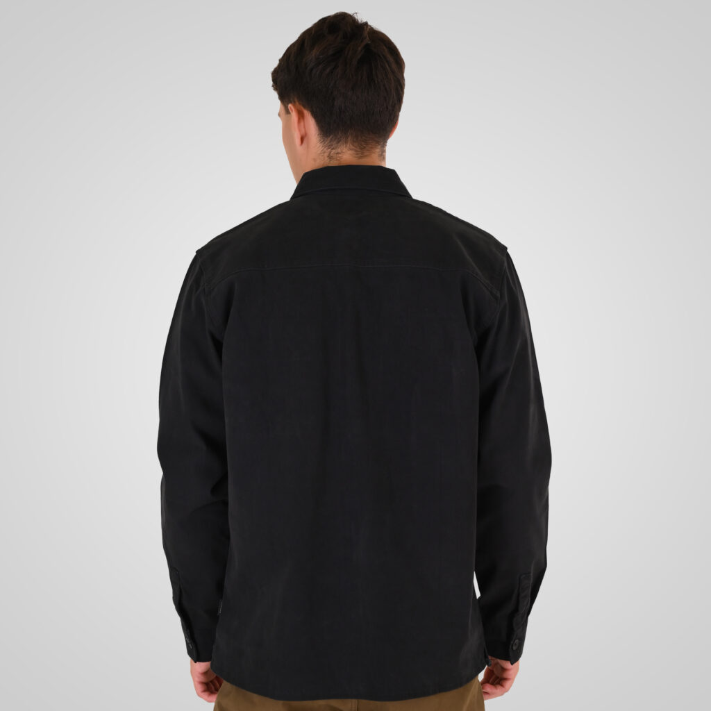 262RGS-5210 OVERSHIRTS (RELAXED FIT) (TWILL FABRIC) BLACK