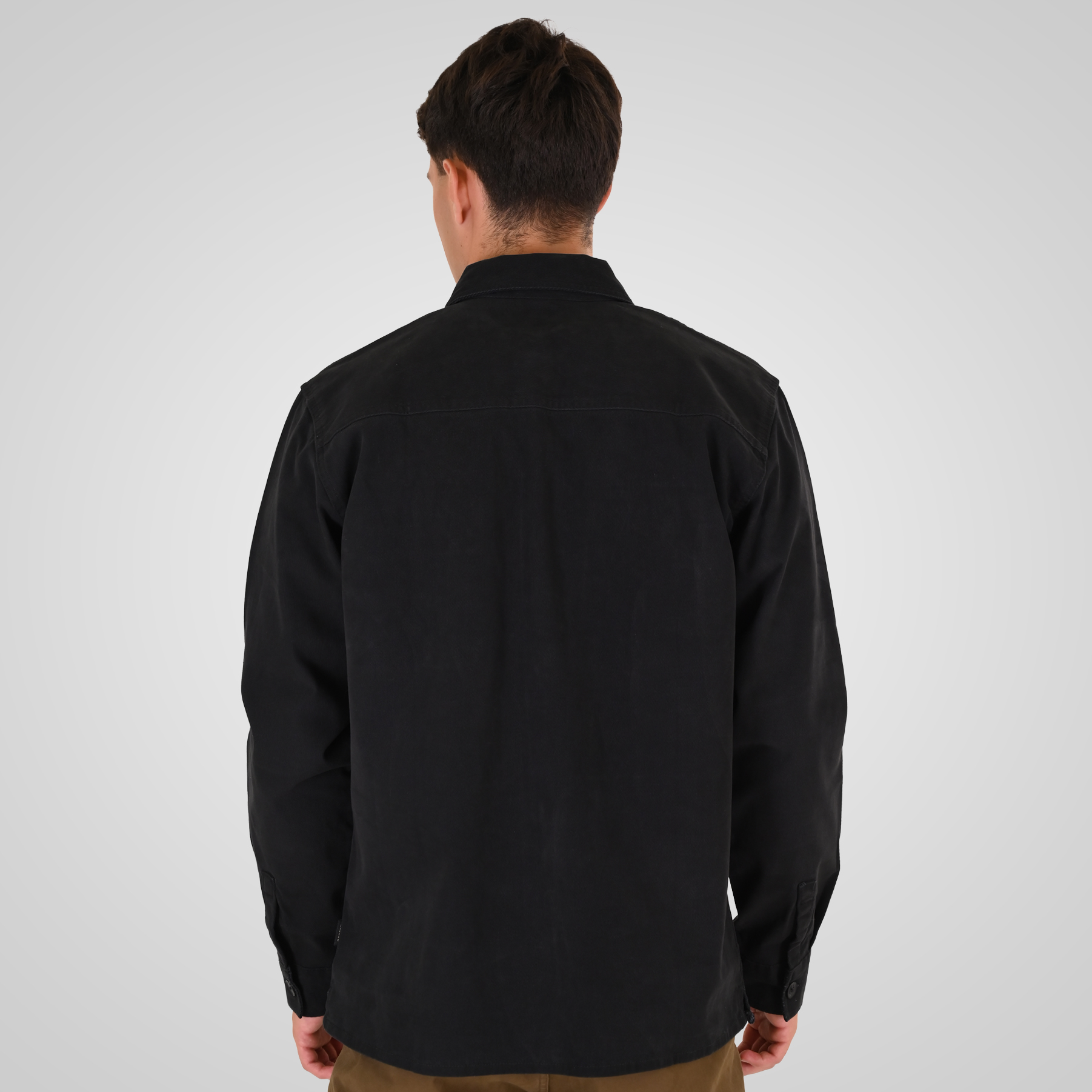 262RGS-5210 OVERSHIRTS (RELAXED FIT) (TWILL FABRIC) BLACK - Image 4
