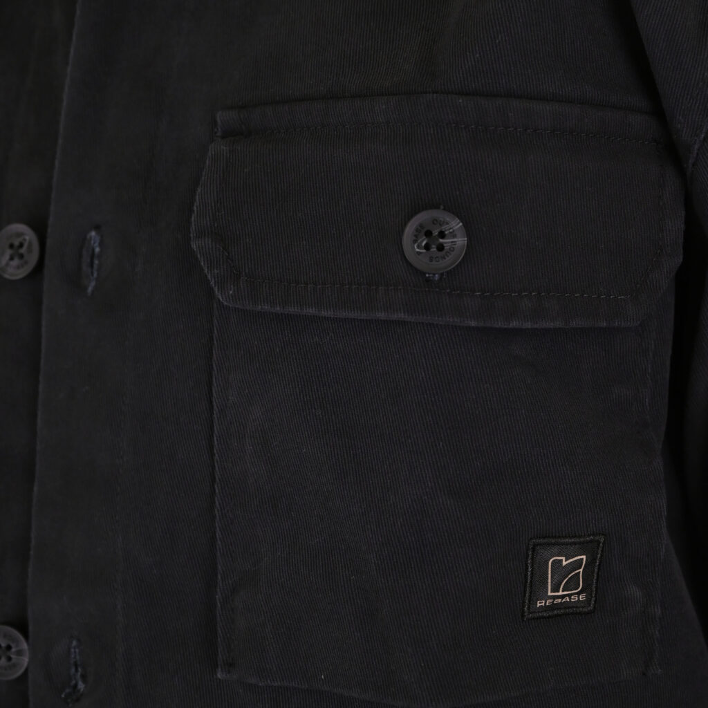 262RGS-5210 OVERSHIRTS (RELAXED FIT) (TWILL FABRIC) BLACK