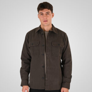 262RGS-5210 OVERSHIRTS (RELAXED FIT) (TWILL FABRIC) SHADOW GREY - Image 1