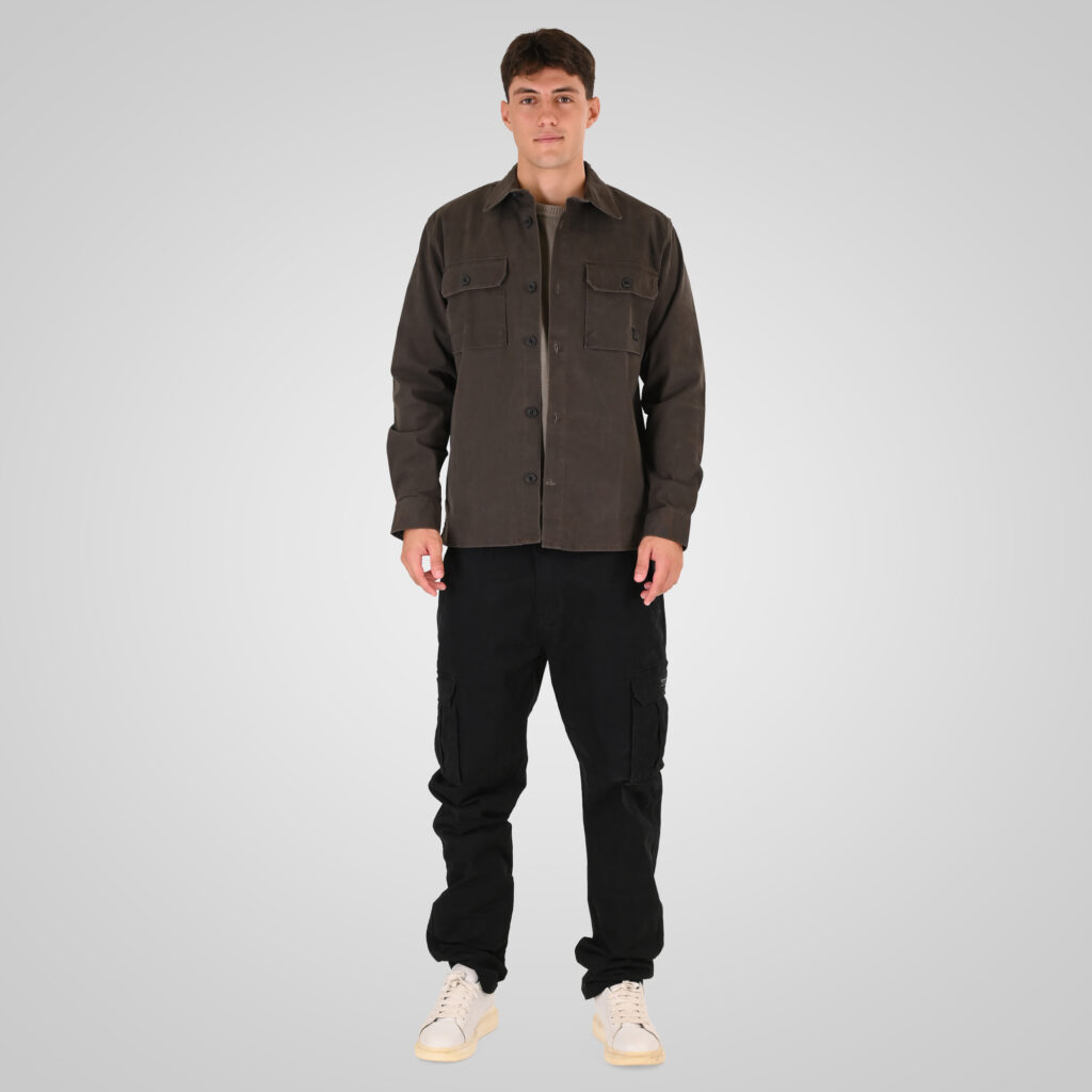 262RGS-5210 OVERSHIRTS (RELAXED FIT) (TWILL FABRIC) SHADOW GREY
