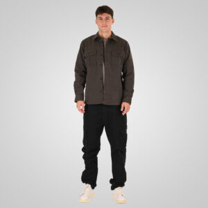 262RGS-5210 OVERSHIRTS (RELAXED FIT) (TWILL FABRIC) SHADOW GREY - Image 2