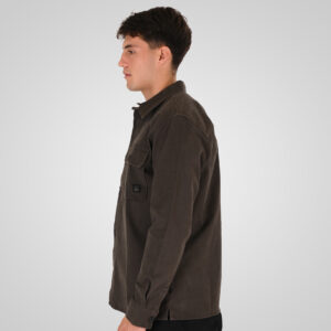 262RGS-5210 OVERSHIRTS (RELAXED FIT) (TWILL FABRIC) SHADOW GREY - Image 3
