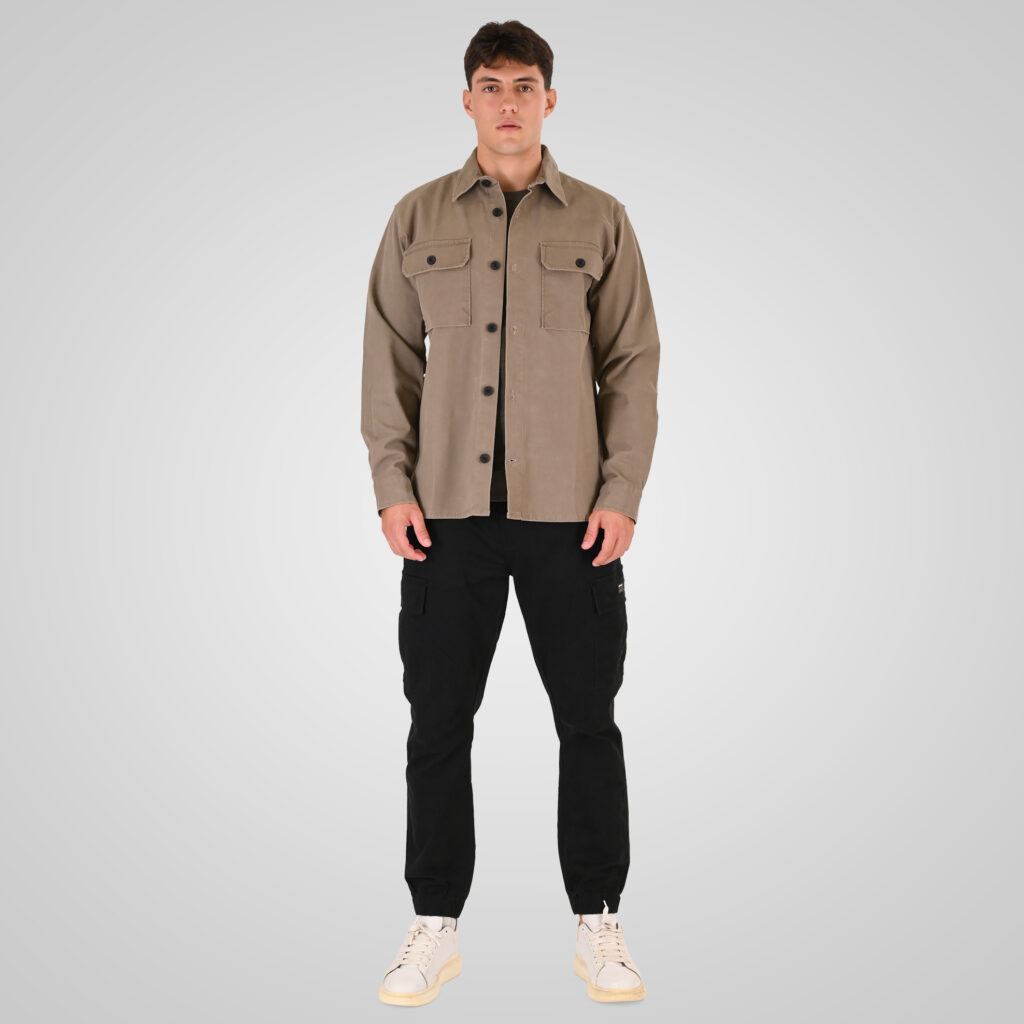 262RGS-5210 OVERSHIRTS (RELAXED FIT) (TWILL FABRIC) TAUPE