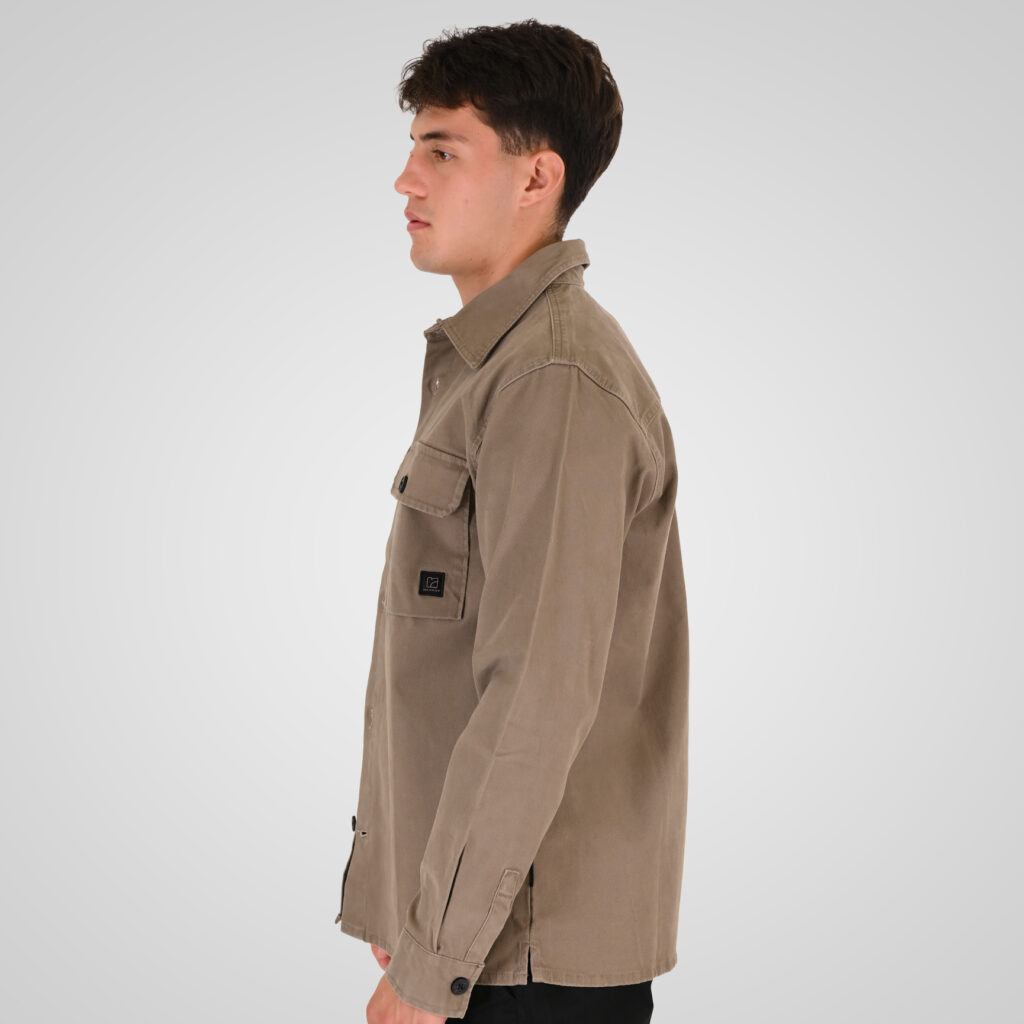 262RGS-5210 OVERSHIRTS (RELAXED FIT) (TWILL FABRIC) TAUPE