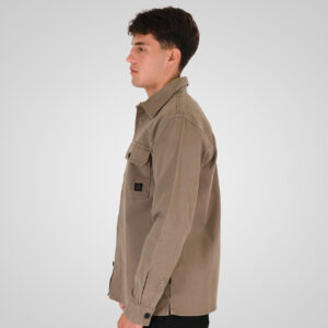 262RGS-5210 OVERSHIRTS (RELAXED FIT) (TWILL FABRIC) TAUPE - Image 3