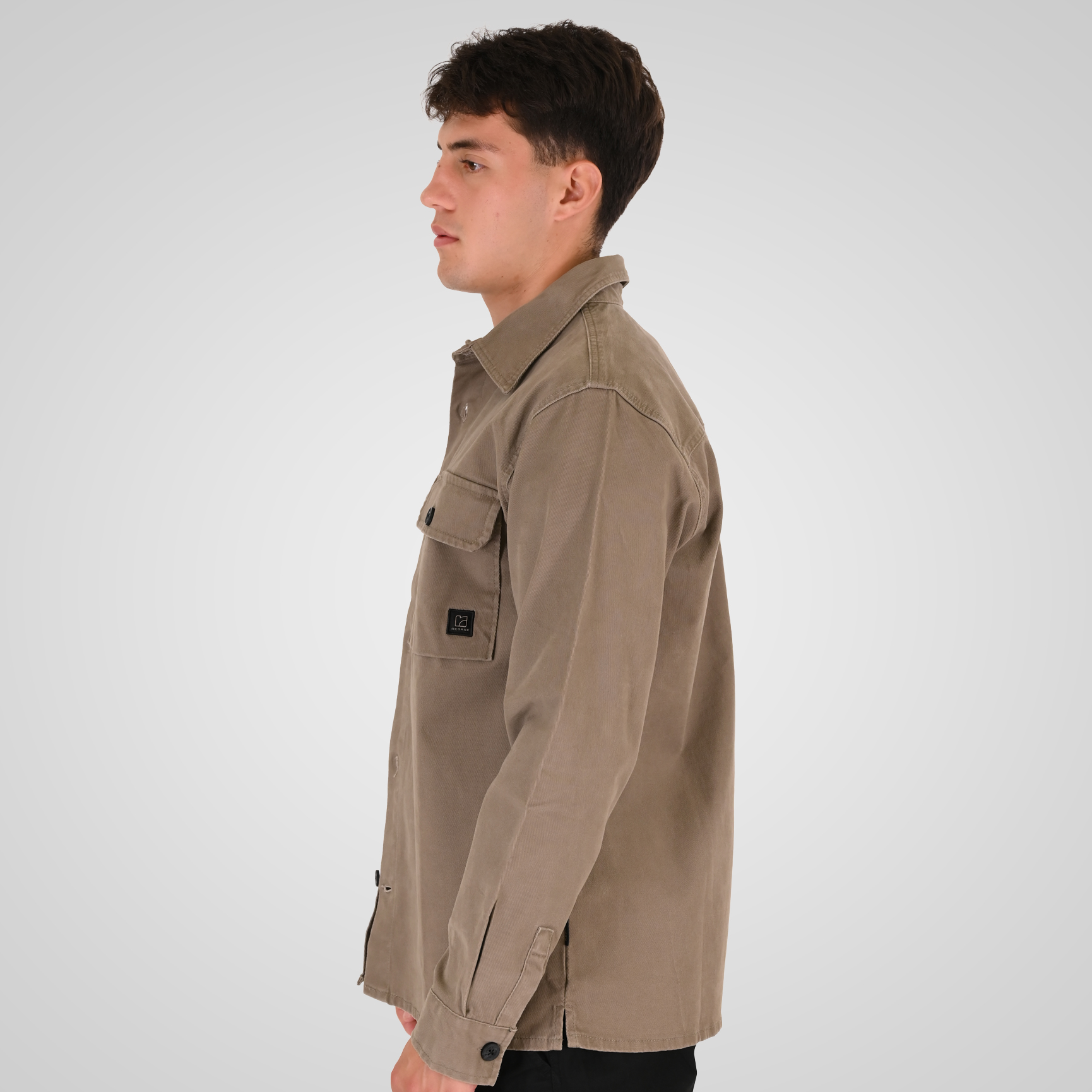 262RGS-5210 OVERSHIRTS (RELAXED FIT) (TWILL FABRIC) TAUPE - Image 3